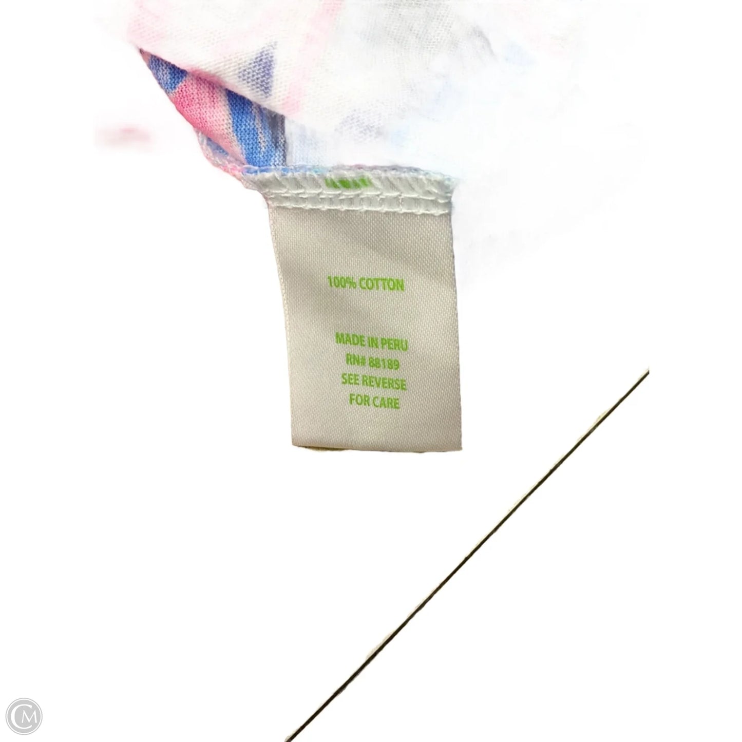 Top Short Sleeve Designer By Lilly Pulitzer In Blue & Pink, Size: Xl