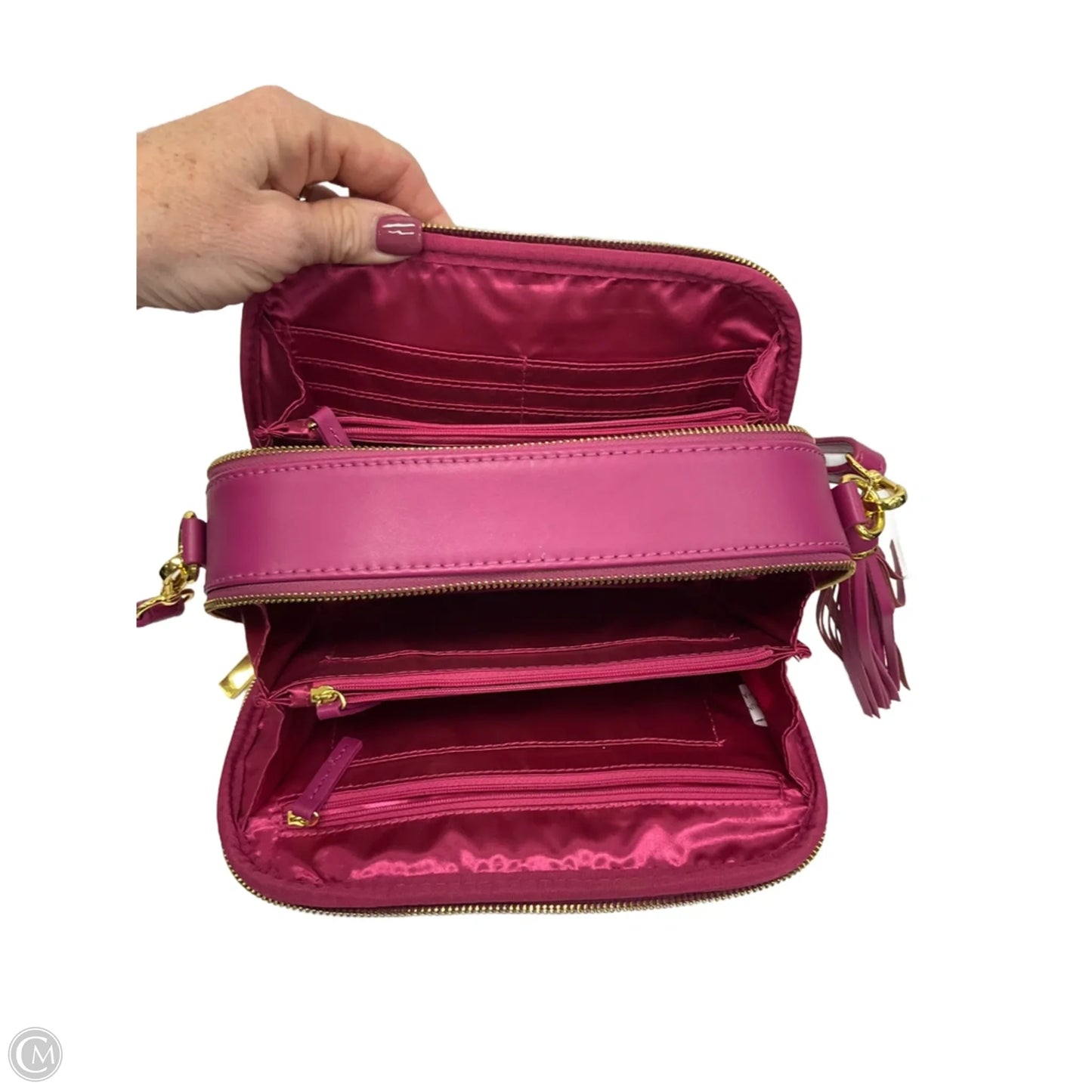 Crossbody Leather By Joy & Iman, Size: Medium