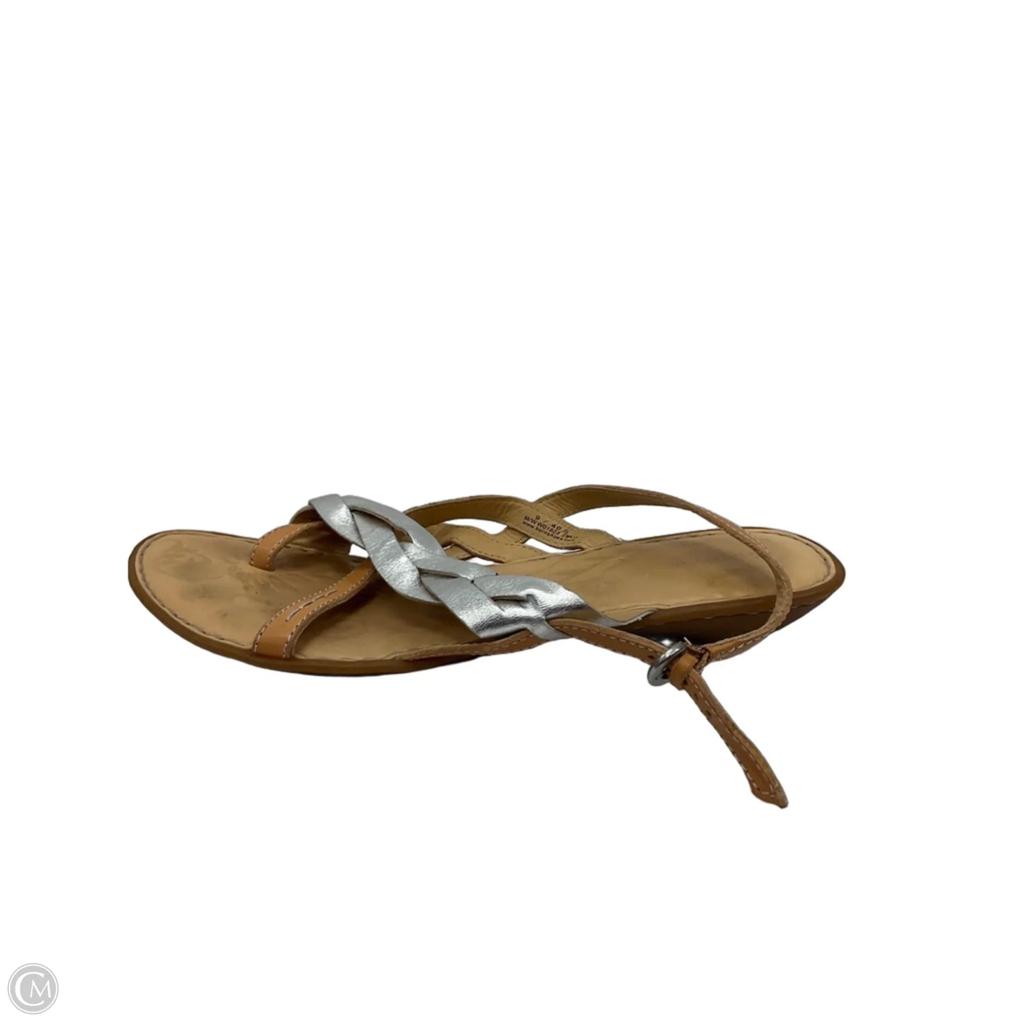 Sandals Flats By Born In Silver, Size: 9