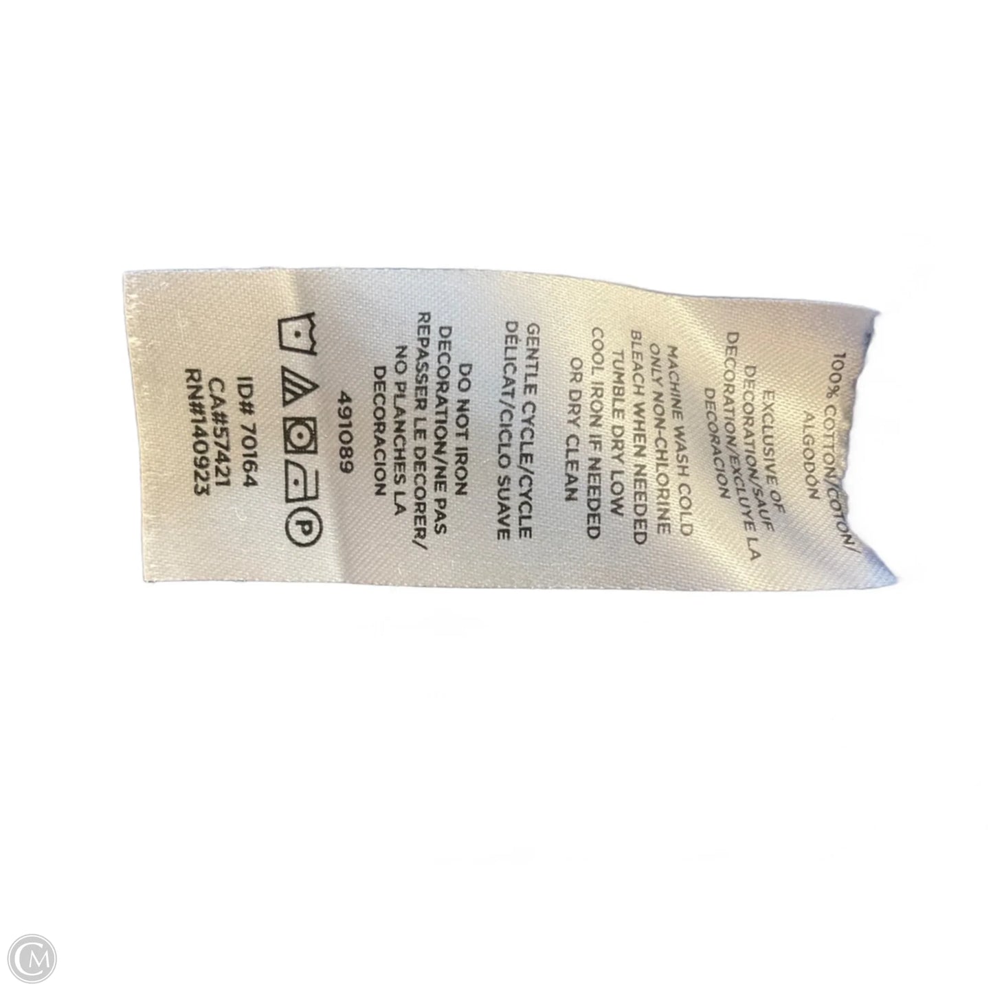 Top Short Sleeve By Loft In Striped Pattern, Size: M