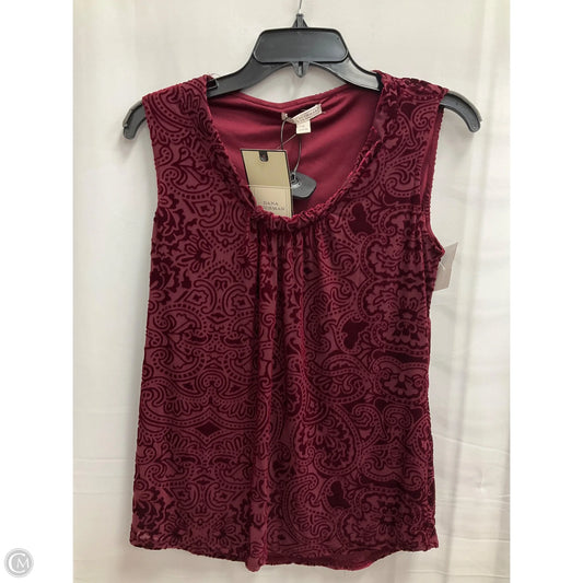Top Sleeveless By Dana Buchman In Maroon, Size: S