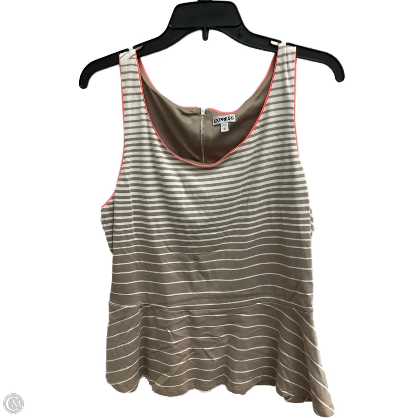 Top Sleeveless By Express In Striped Pattern, Size: L