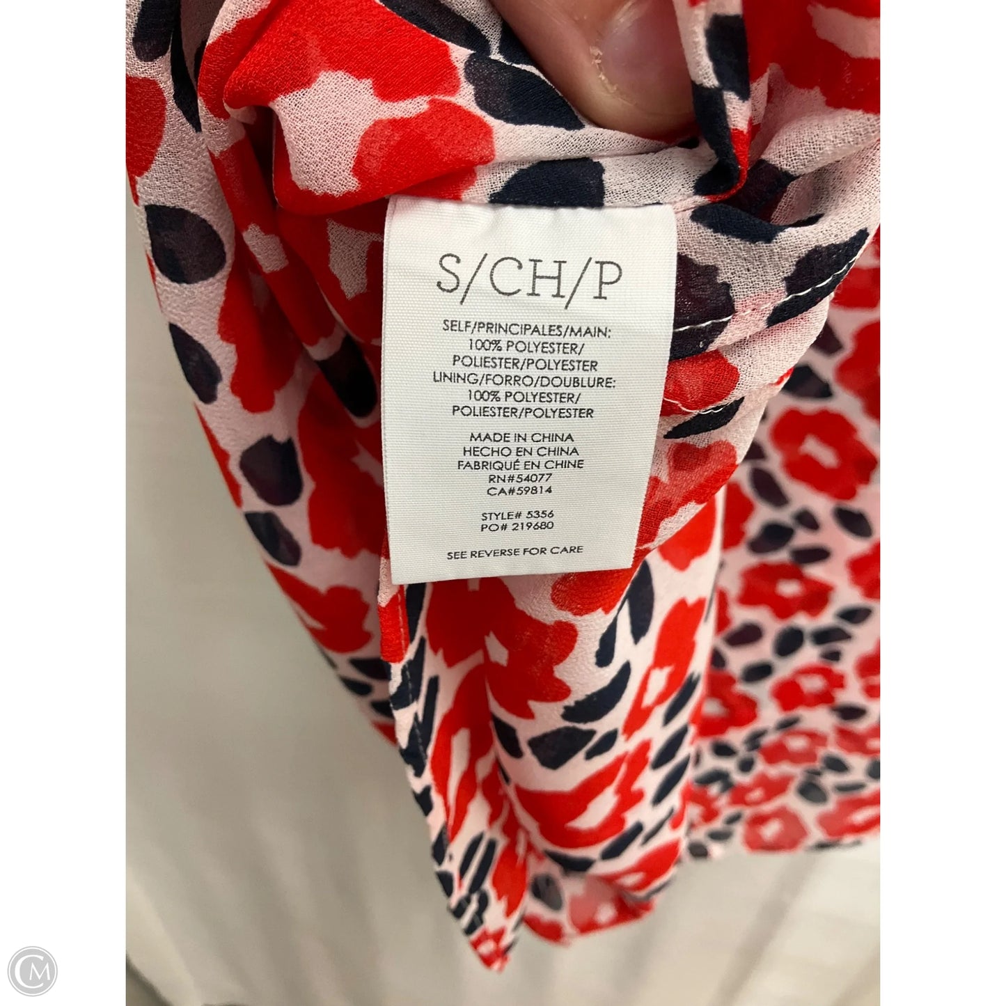 Blouse Sleeveless By Cabi In Blue Red & White, Size: S