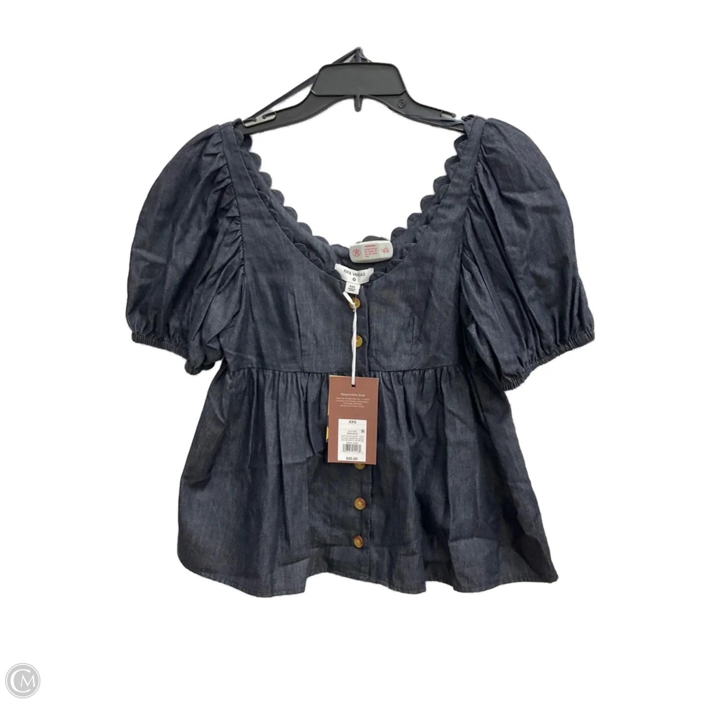 Top Short Sleeve By Target-designer In Blue Denim, Size: Xxs