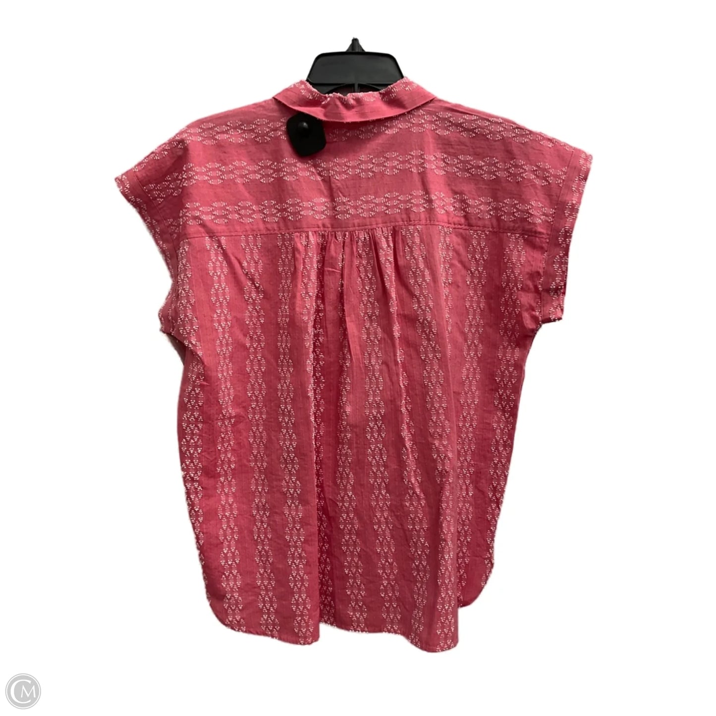 Top Short Sleeve By Loft In Red & White, Size: M