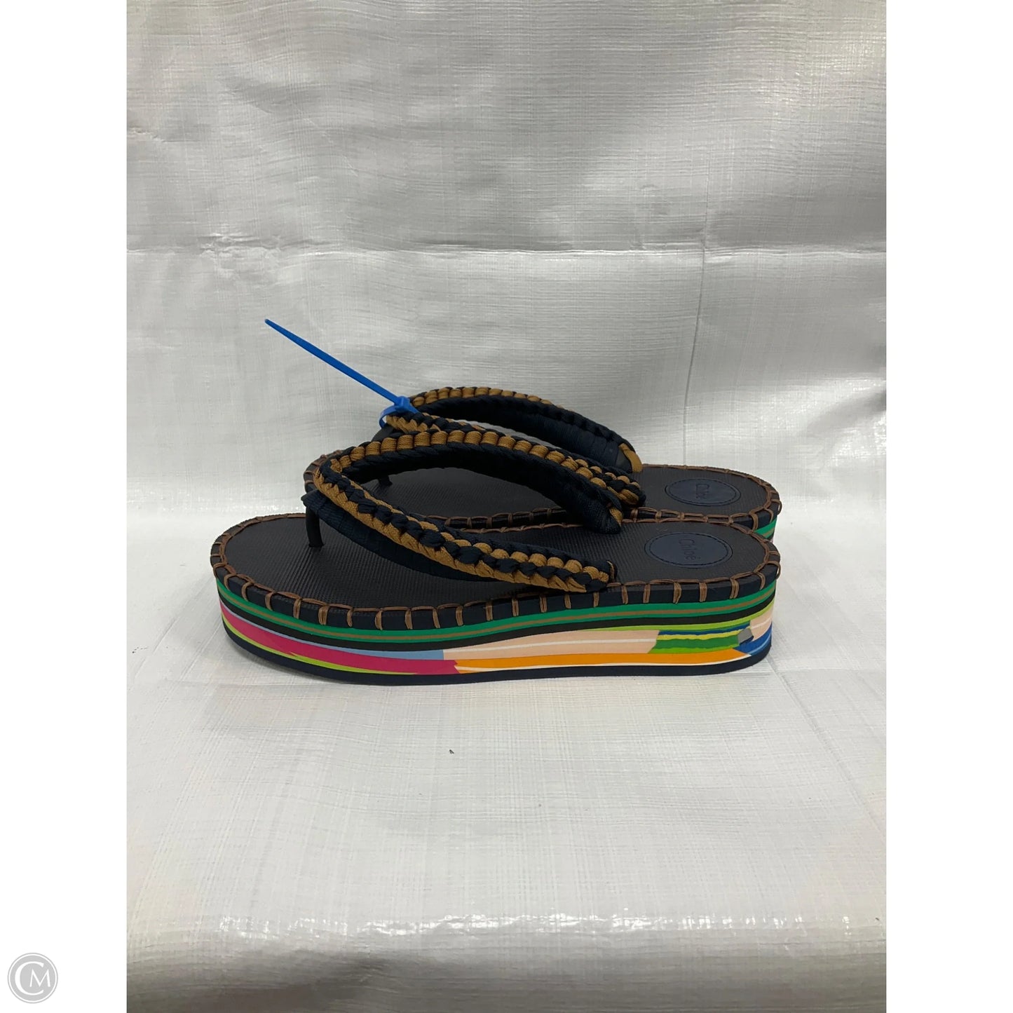 Sandals Luxury Designer By Chloe In Multi-colored, Size: 9.5