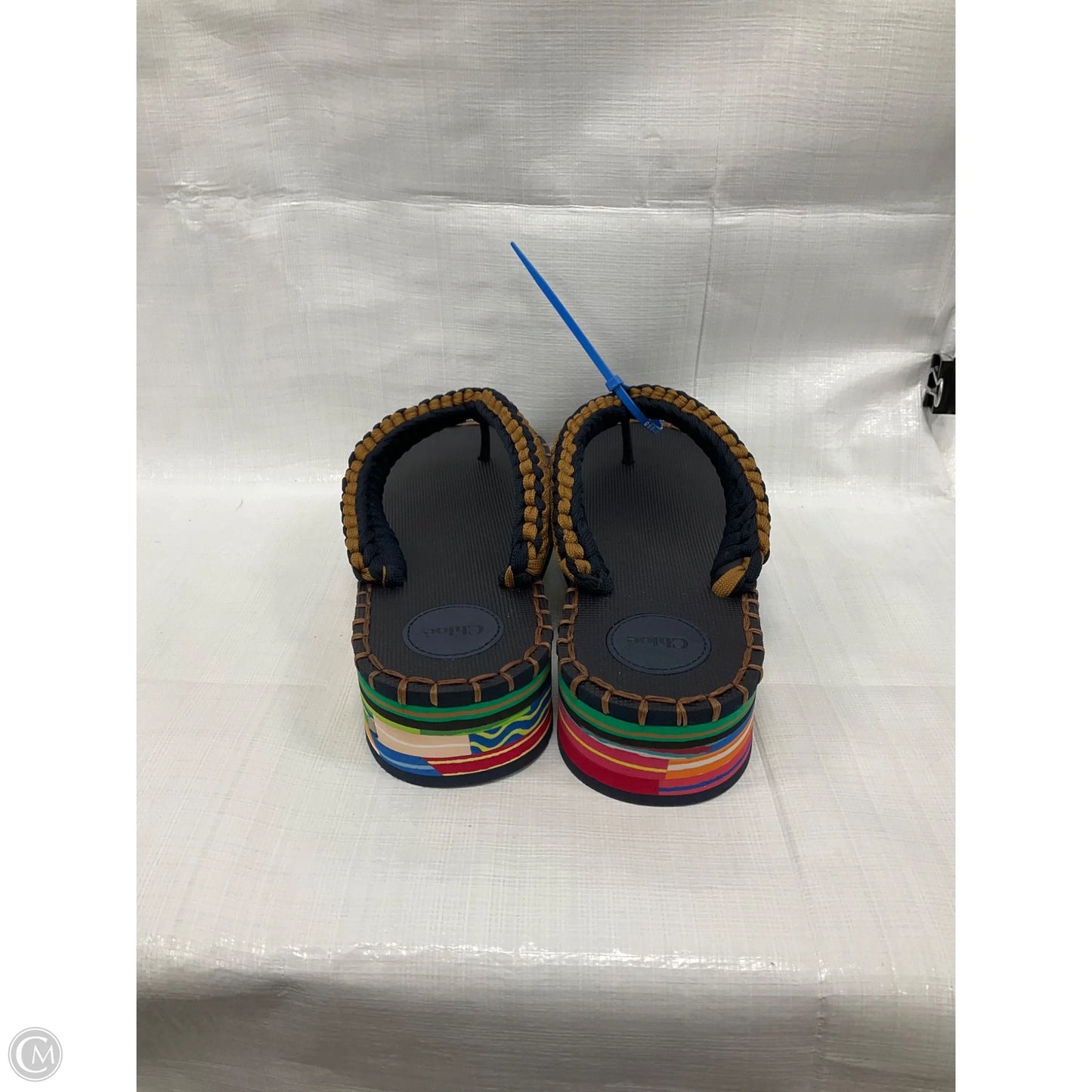 Sandals Luxury Designer By Chloe In Multi-colored, Size: 9.5