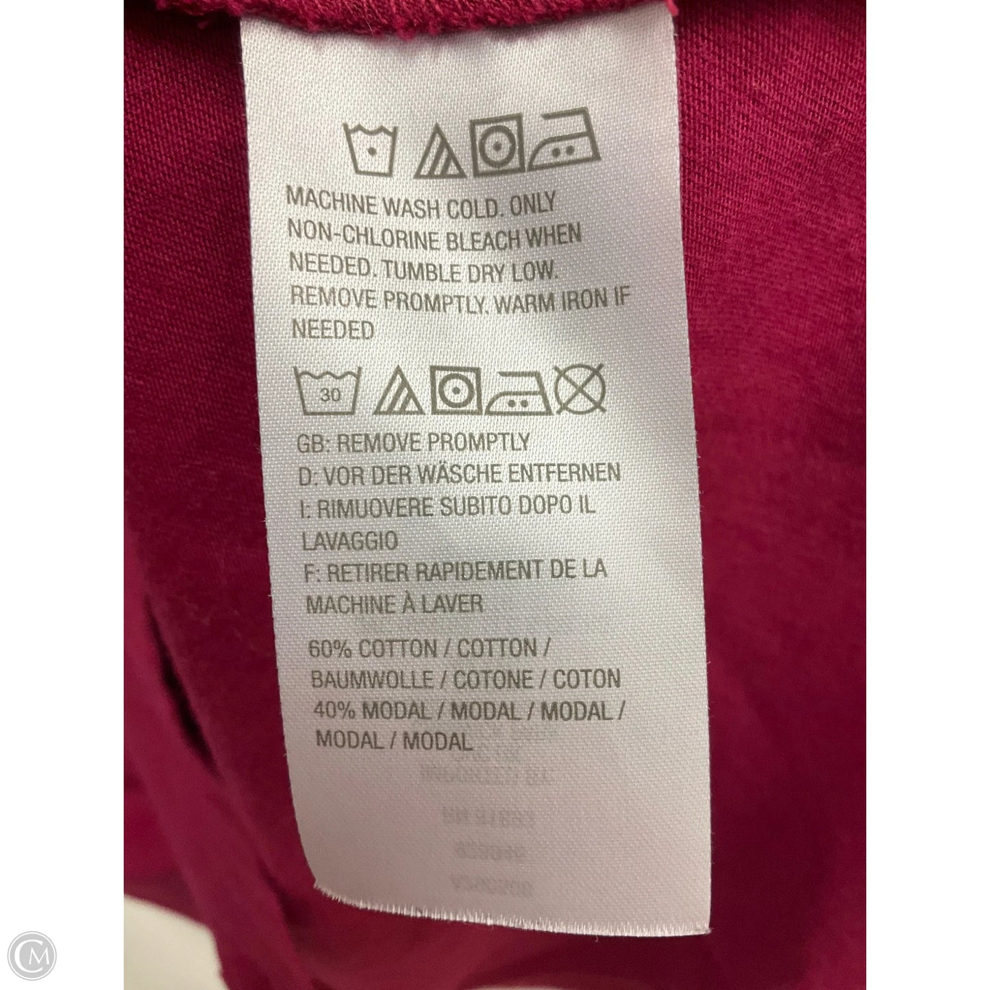 Top Short Sleeve Basic By Logo In Purple, Size: M