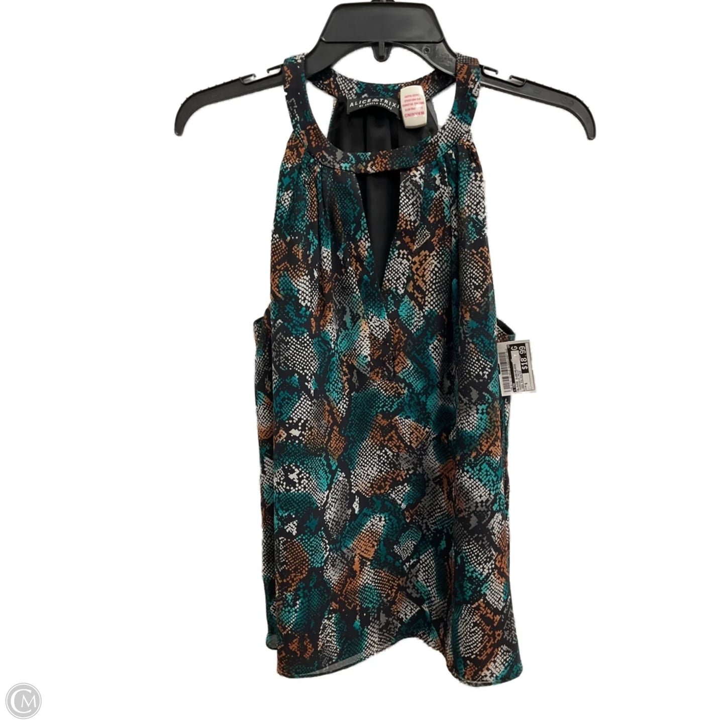 Blouse Sleeveless By Cma In Snakeskin Print, Size: S