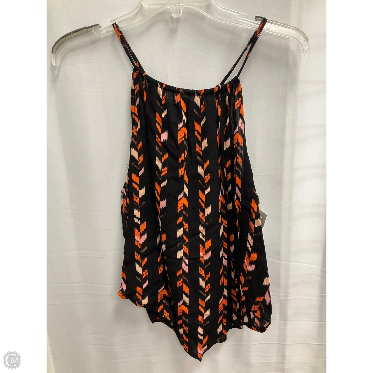 Blouse Sleeveless By Savanna Jane In Black & Orange, Size: S