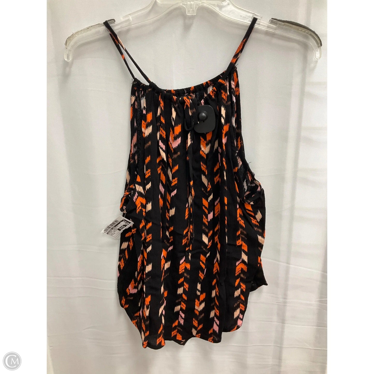 Blouse Sleeveless By Savanna Jane In Black & Orange, Size: S