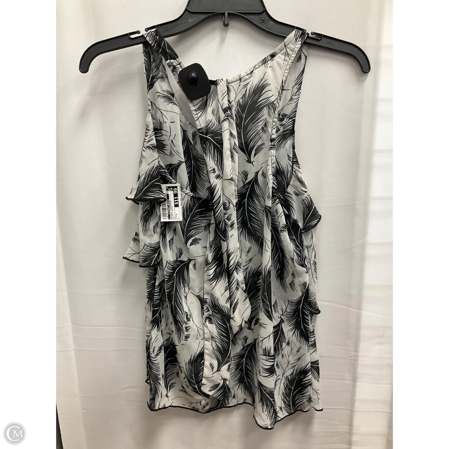 Blouse Sleeveless By Clothes Mentor In Black & White, Size: S
