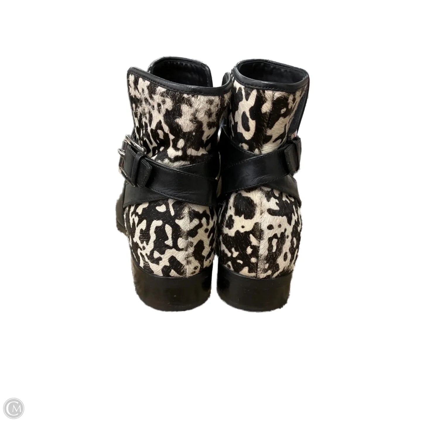 Boots Ankle Flats By Michael By Michael Kors In Black & White, Size: 7.5