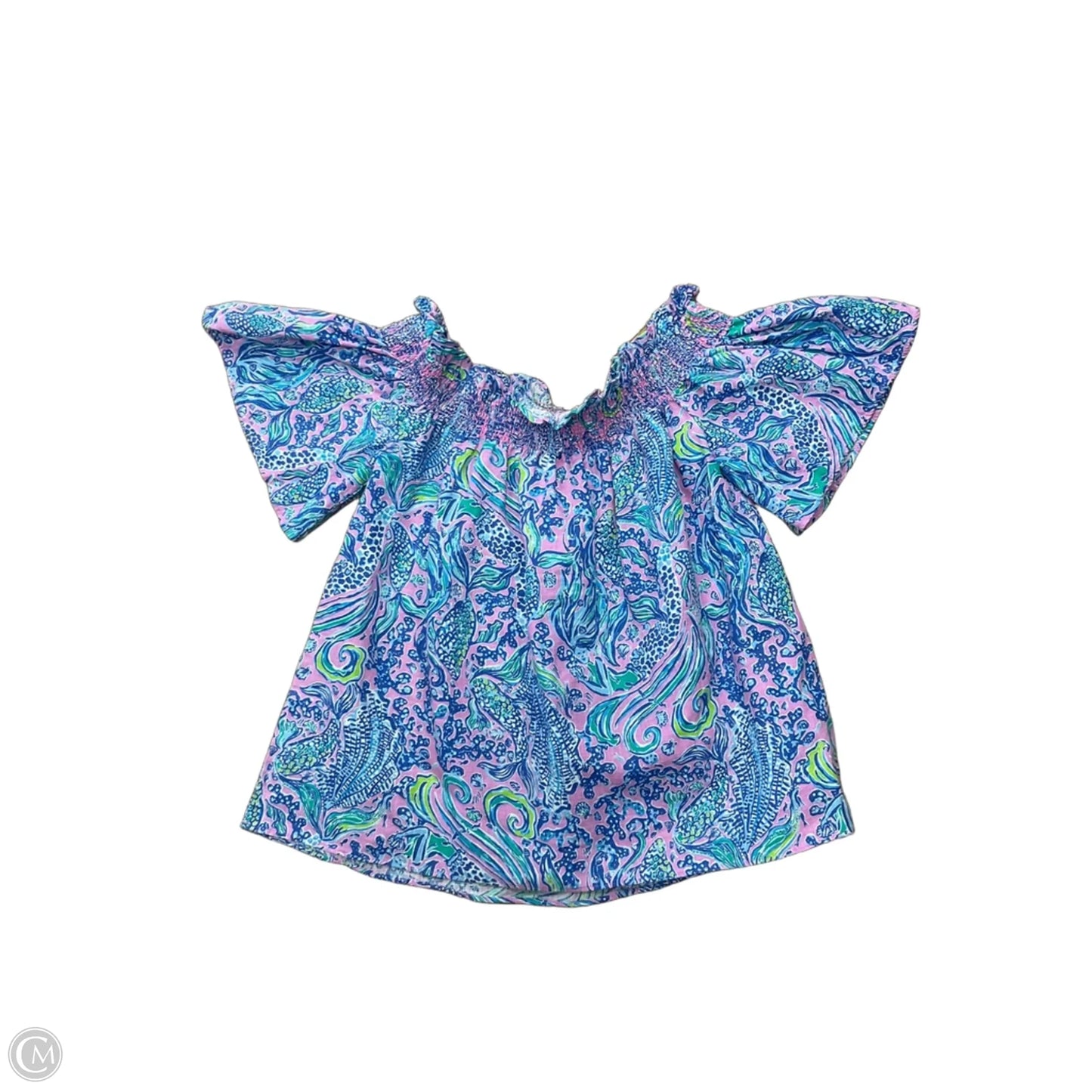 Top Short Sleeve Basic By Lilly Pulitzer In Blue & Pink, Size: S