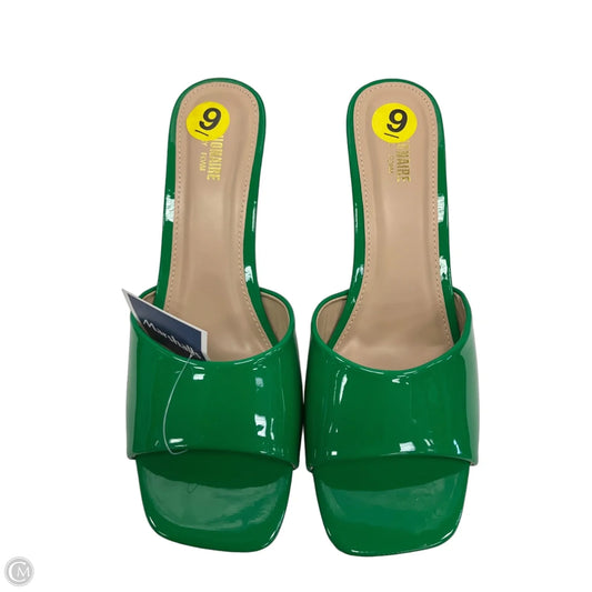 Sandals Heels Block By Cushionaire In Green, Size: 9