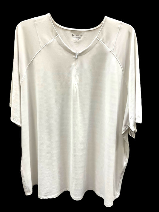 Athletic Top Short Sleeve By Athleta In White, Size: 3x