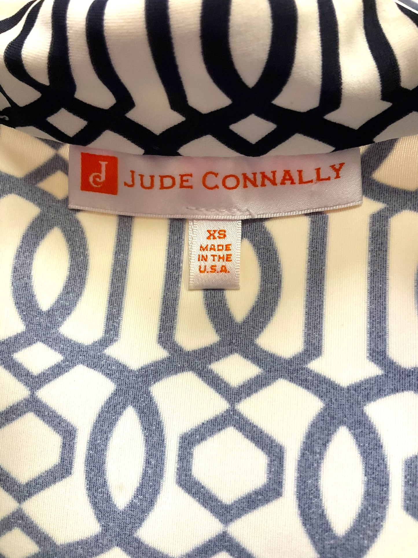 Top Long Sleeve By Jude Connally In Blue & White, Size: Xs