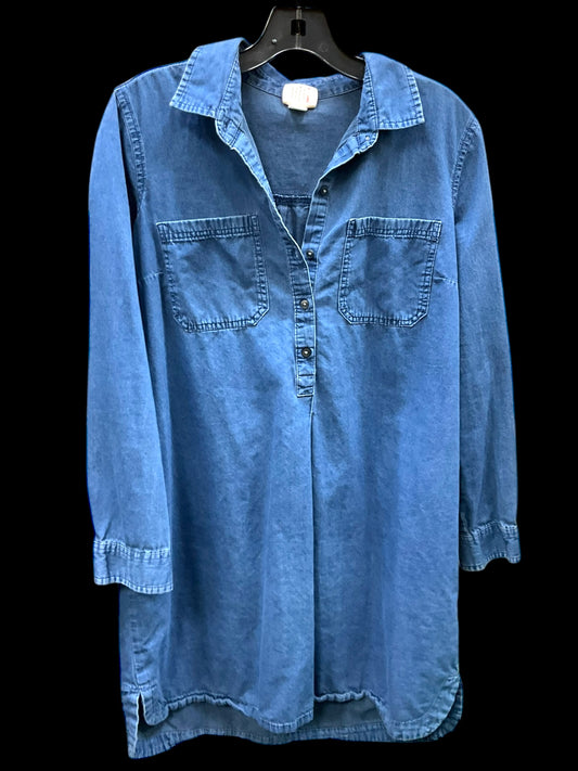 Dress Casual Midi By Old Navy In Blue Denim, Size: L