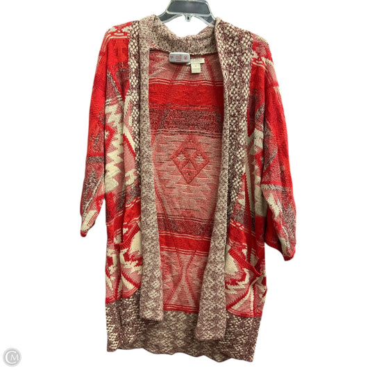 Sweater Cardigan By Lucky Brand In Orange, Size: M