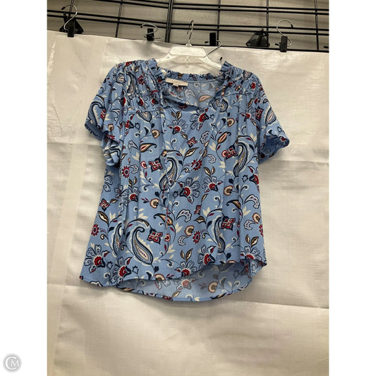 Top Short Sleeve By Loft In Blue, Size: S