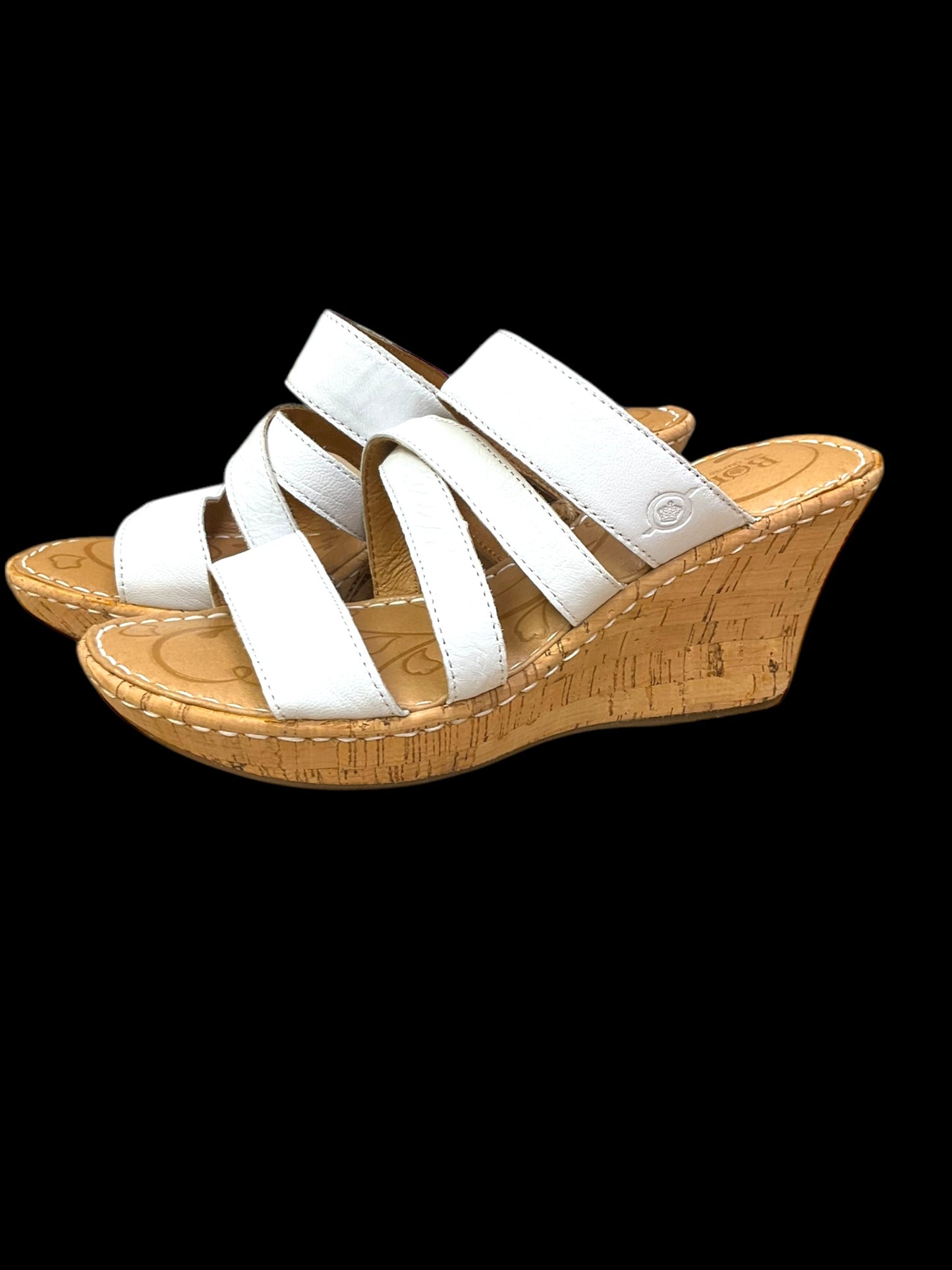 Sandals Heels Wedge By Born In White, Size: 7