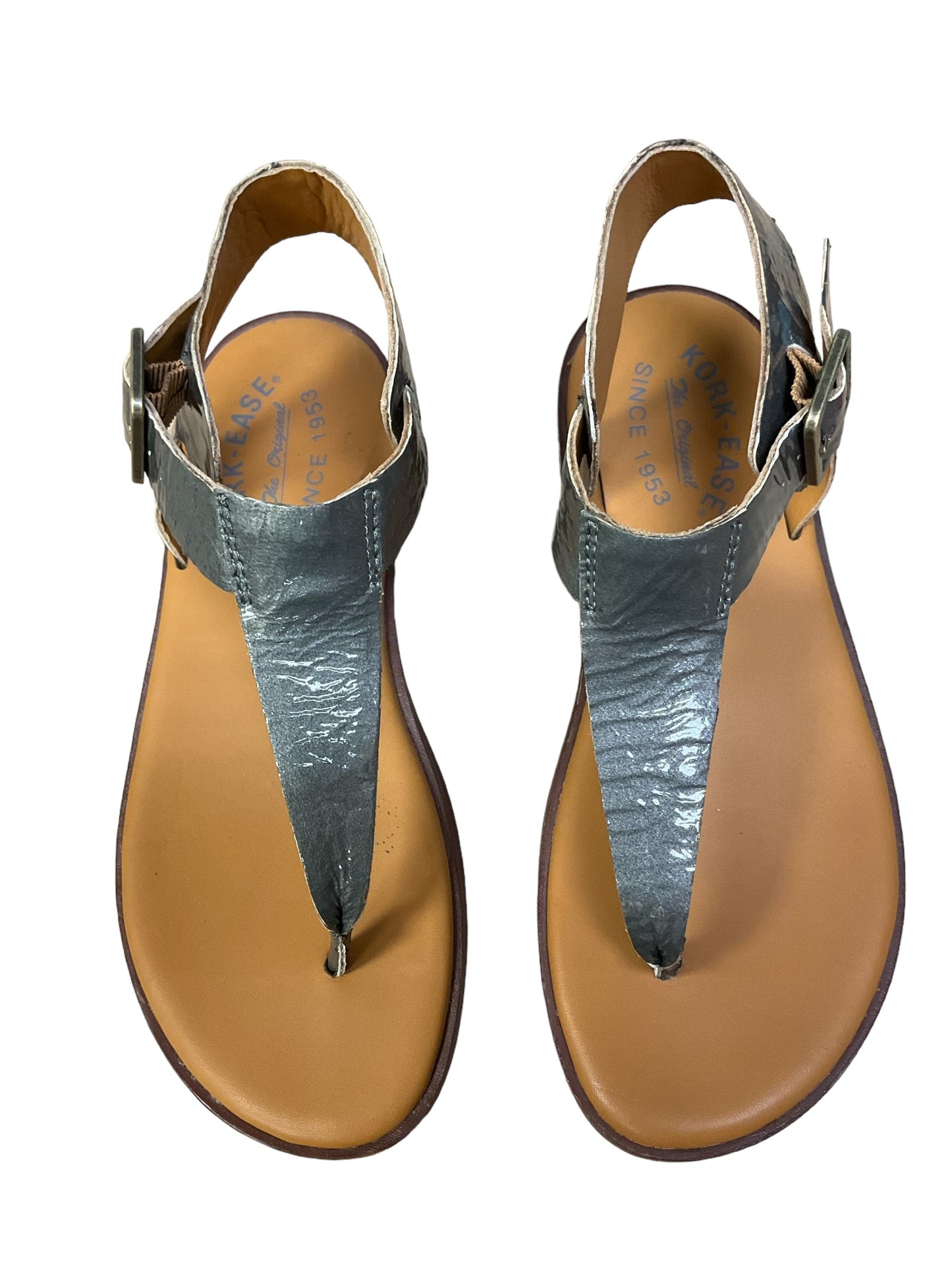 Grey Sandals Flip Flops Kork Ease, Size 6