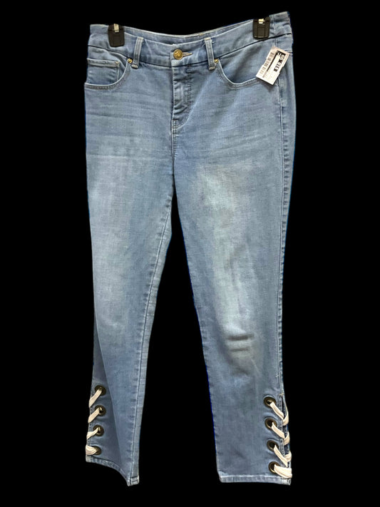 Jeans Cropped By Chicos In Blue Denim, Size: 2