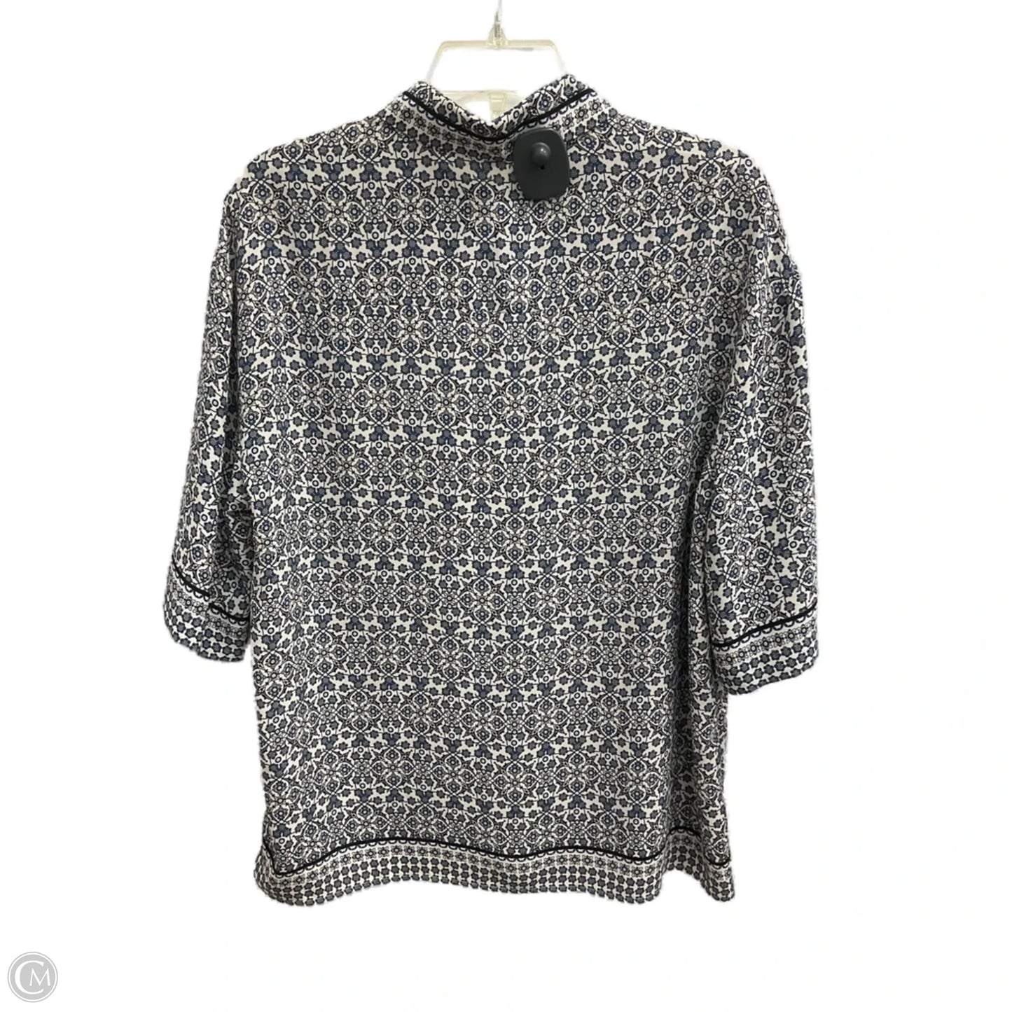 Top Short Sleeve By Max Studio In Blue & White, Size: S