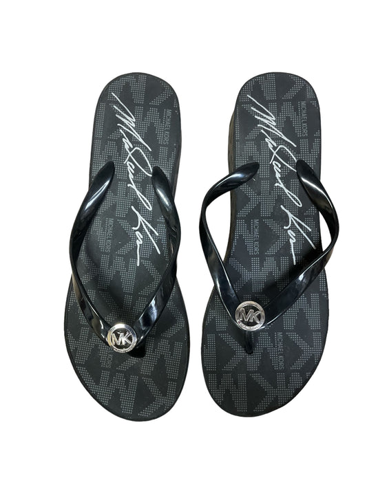 Black Sandals Flip Flops Michael Kors, Size 8