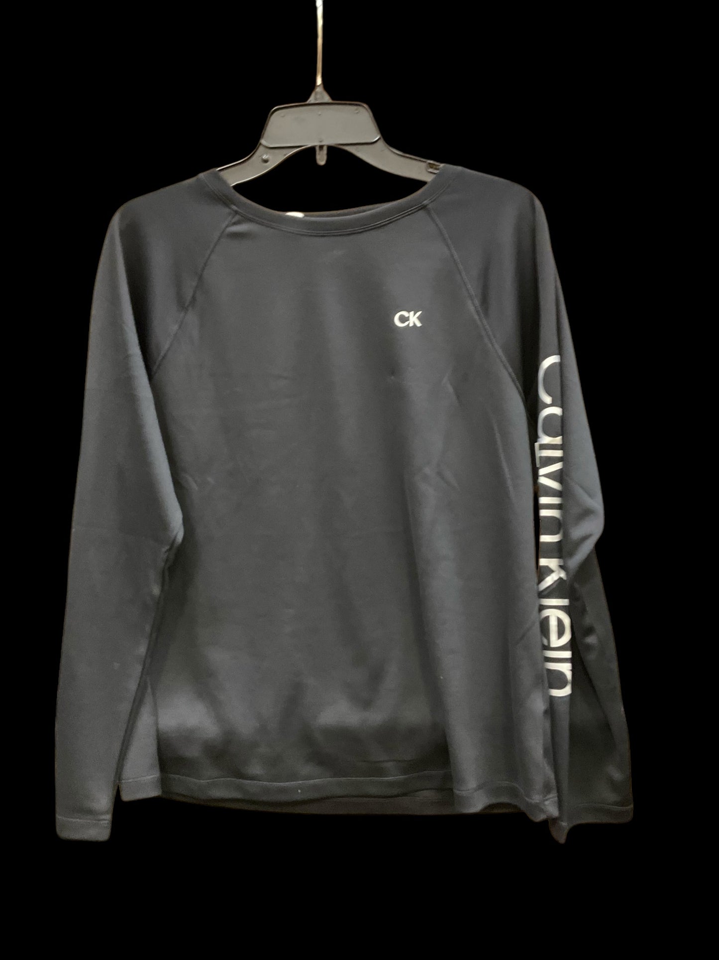 Athletic Top Long Sleeve Crewneck By Calvin Klein Performance In Black, Size: L