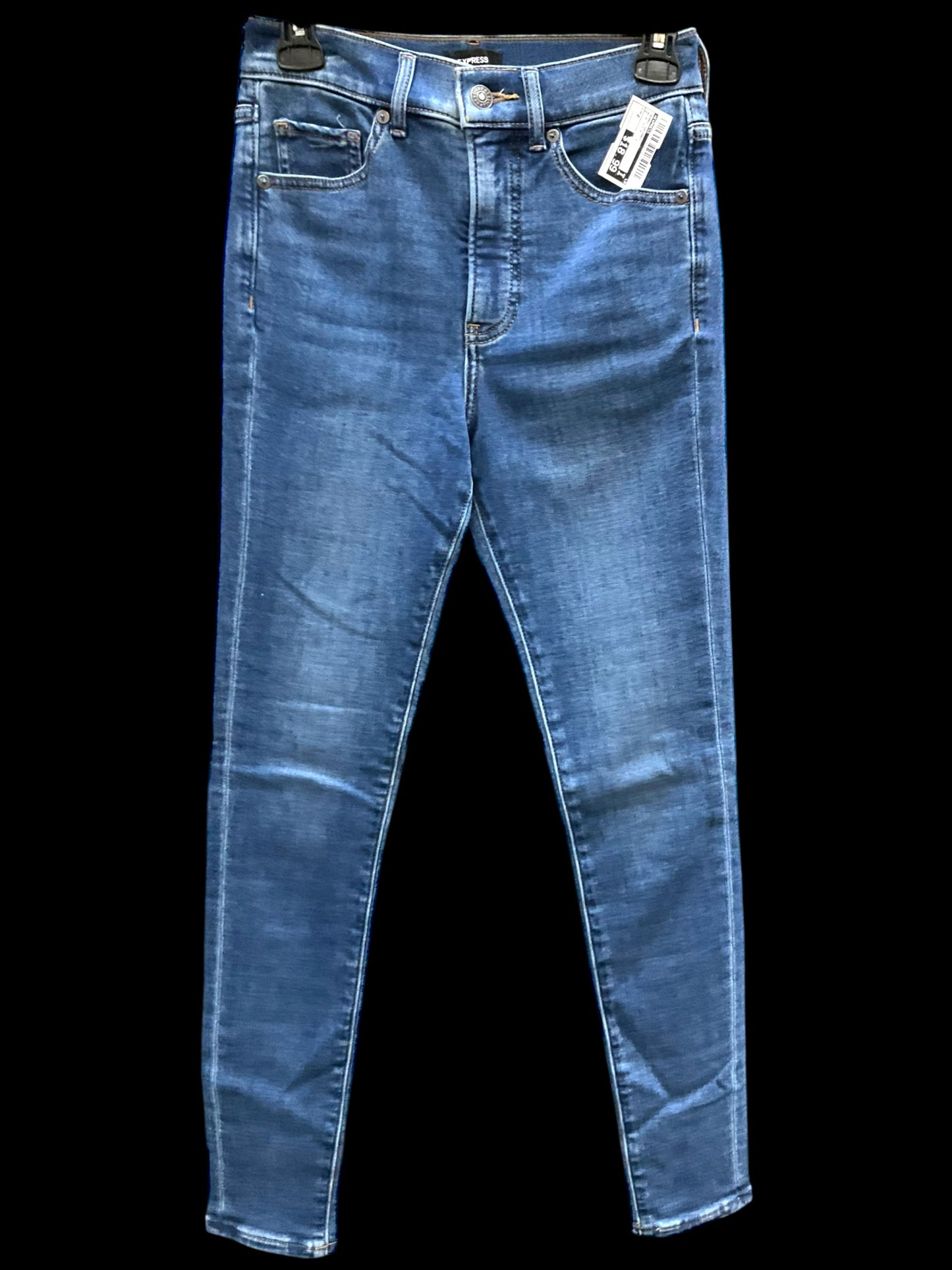 Jeans Skinny By Express In Blue Denim, Size: 0