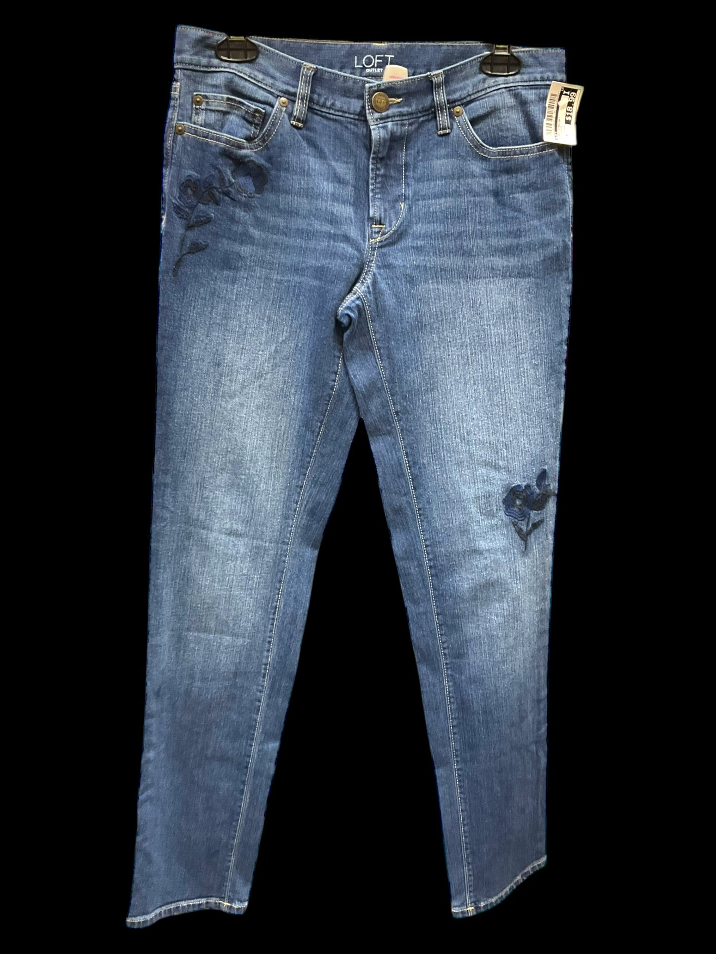 Jeans Straight By Loft In Blue Denim, Size: 0