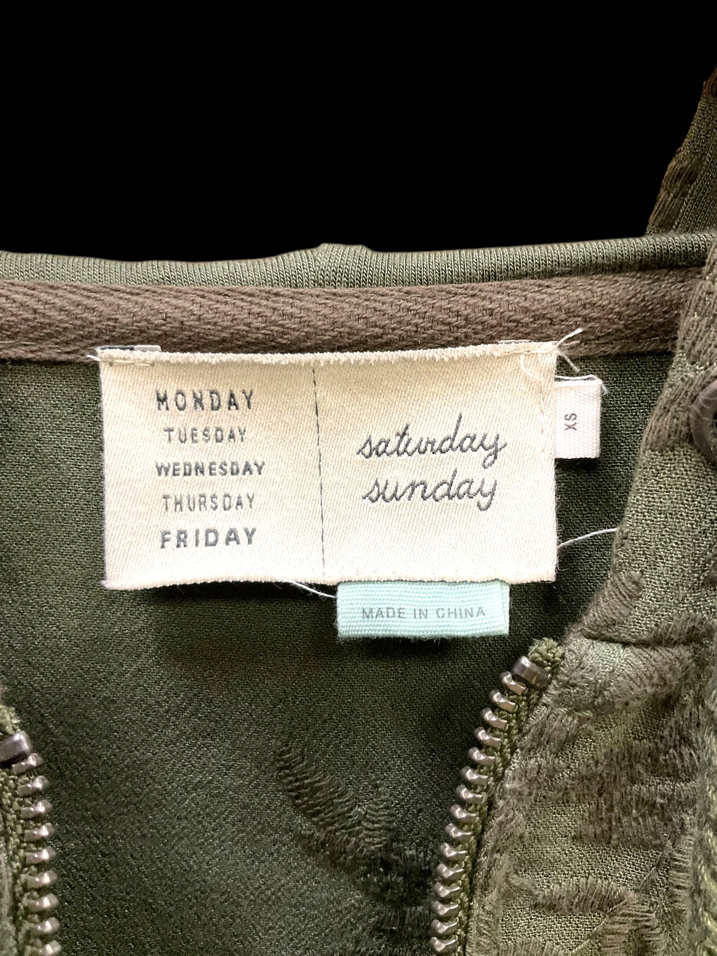 Sweatshirt Hoodie By Saturday/sunday In Olive, Size: Xs