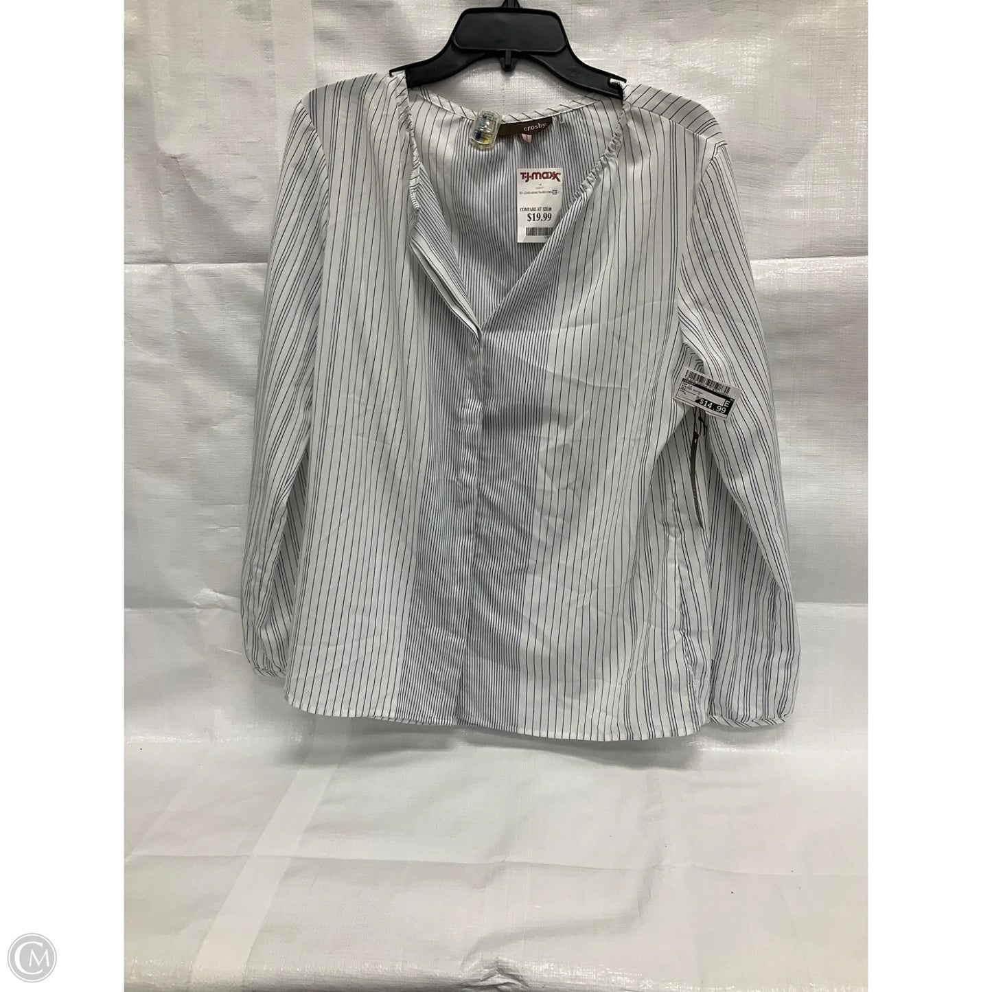 Top Long Sleeve By Crosby In Striped Pattern, Size: L