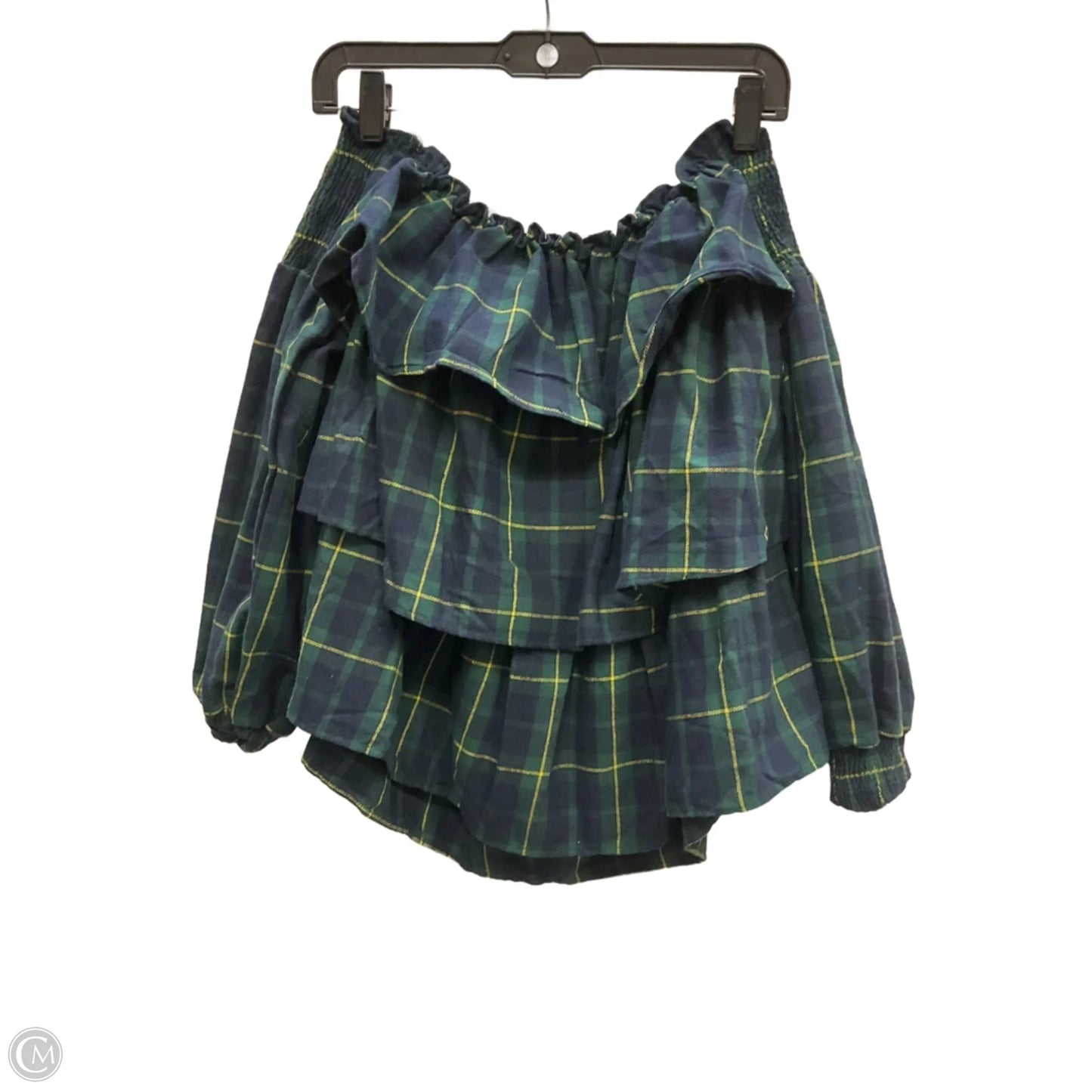 Top Long Sleeve By Clothes Mentor In Plaid Pattern, Size: L