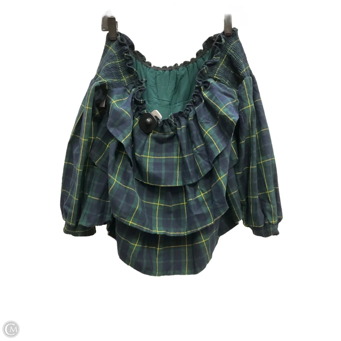 Top Long Sleeve By Clothes Mentor In Plaid Pattern, Size: L