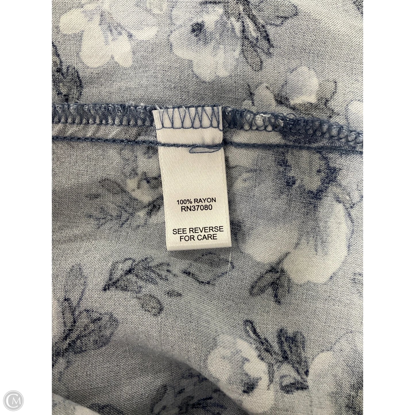 Top 3/4 Sleeve By Cato In Blue & White, Size: M