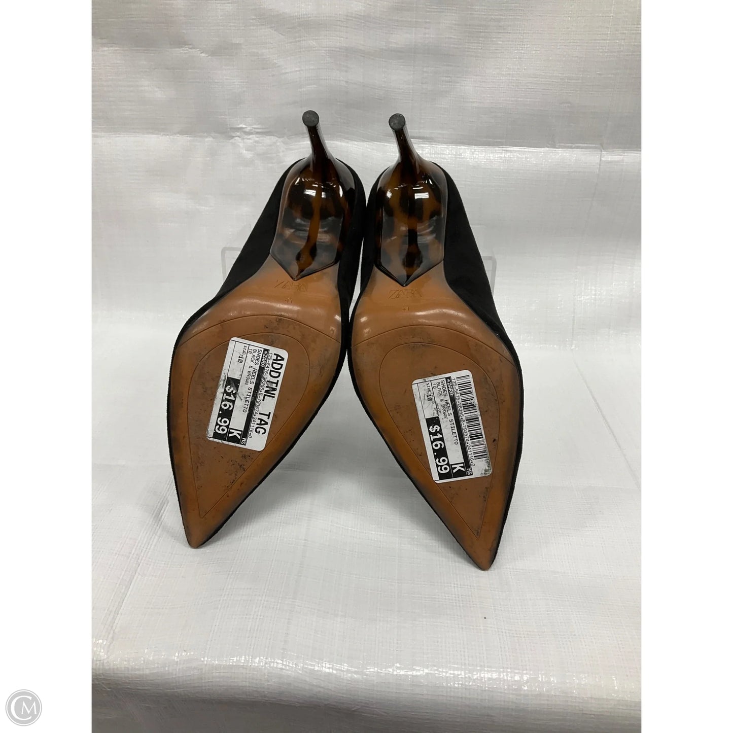 Shoes Heels Stiletto By Zara In Black & Brown, Size: 10