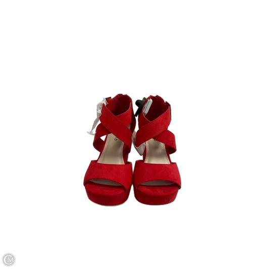Sandals Heels Wedge By Torrid In Red, Size: 7