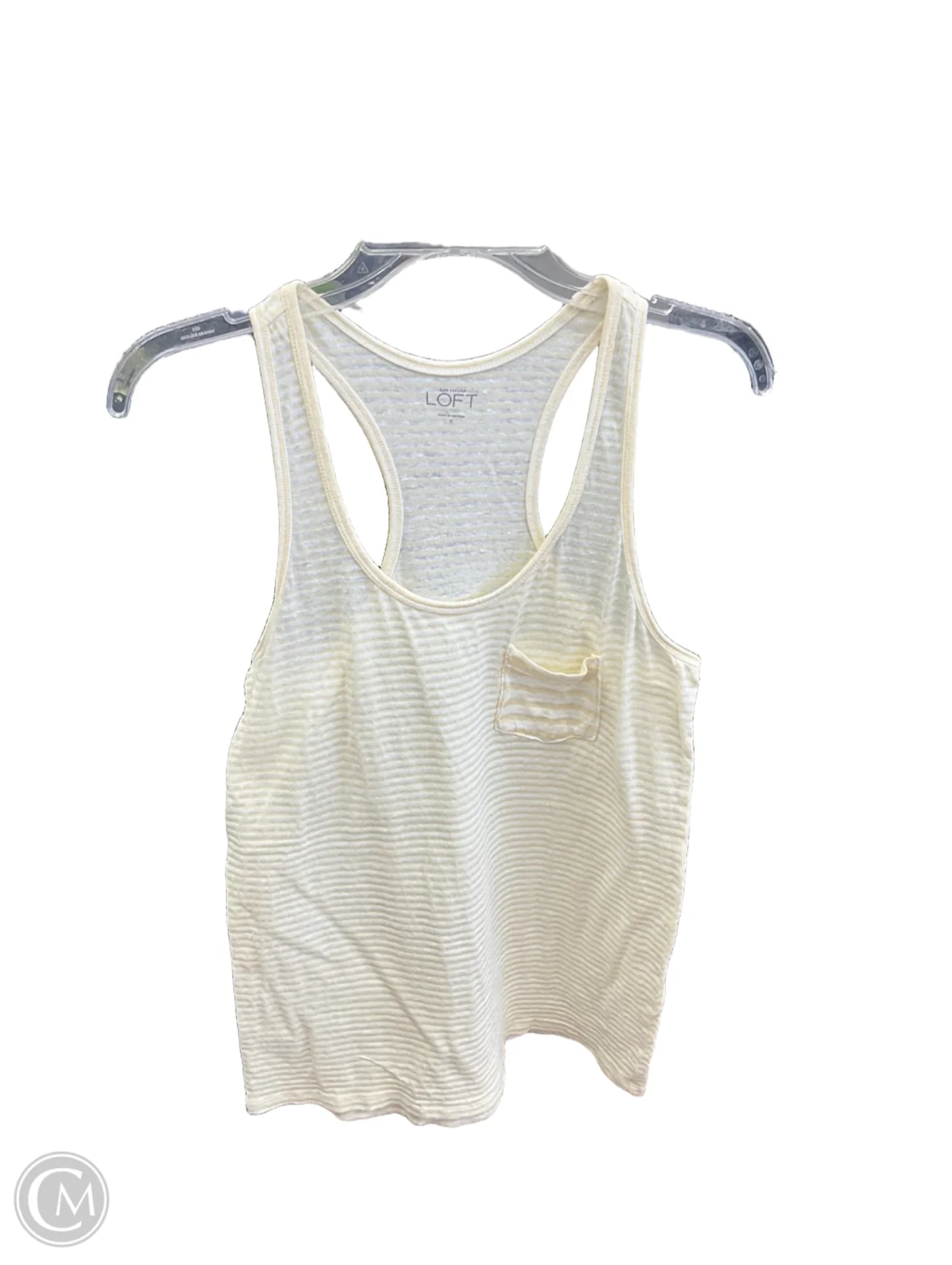 Top Sleeveless By Loft In Striped Pattern, Size: S