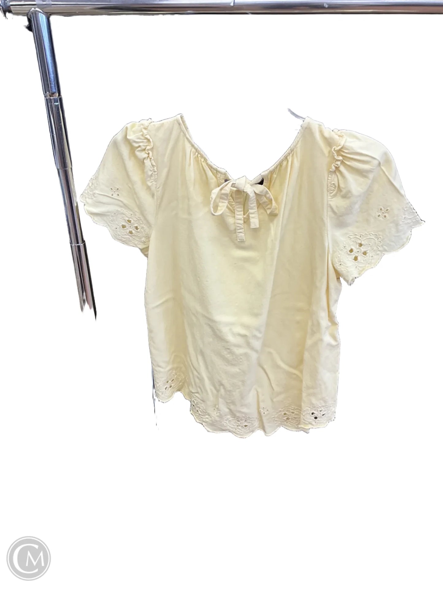 Top Short Sleeve By Lc Lauren Conrad In Yellow, Size: S