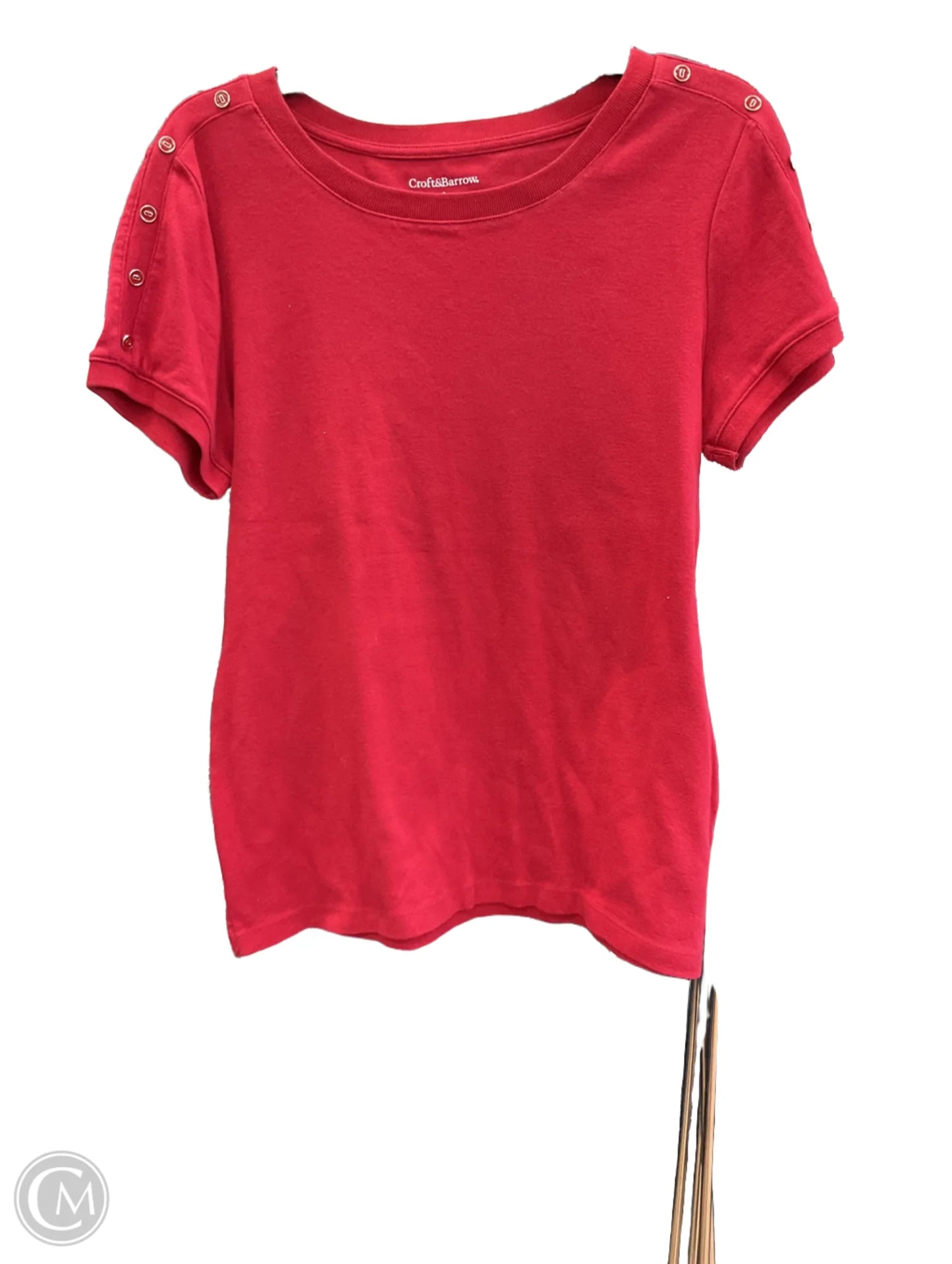 Top Short Sleeve By Croft And Barrow In Red, Size: L