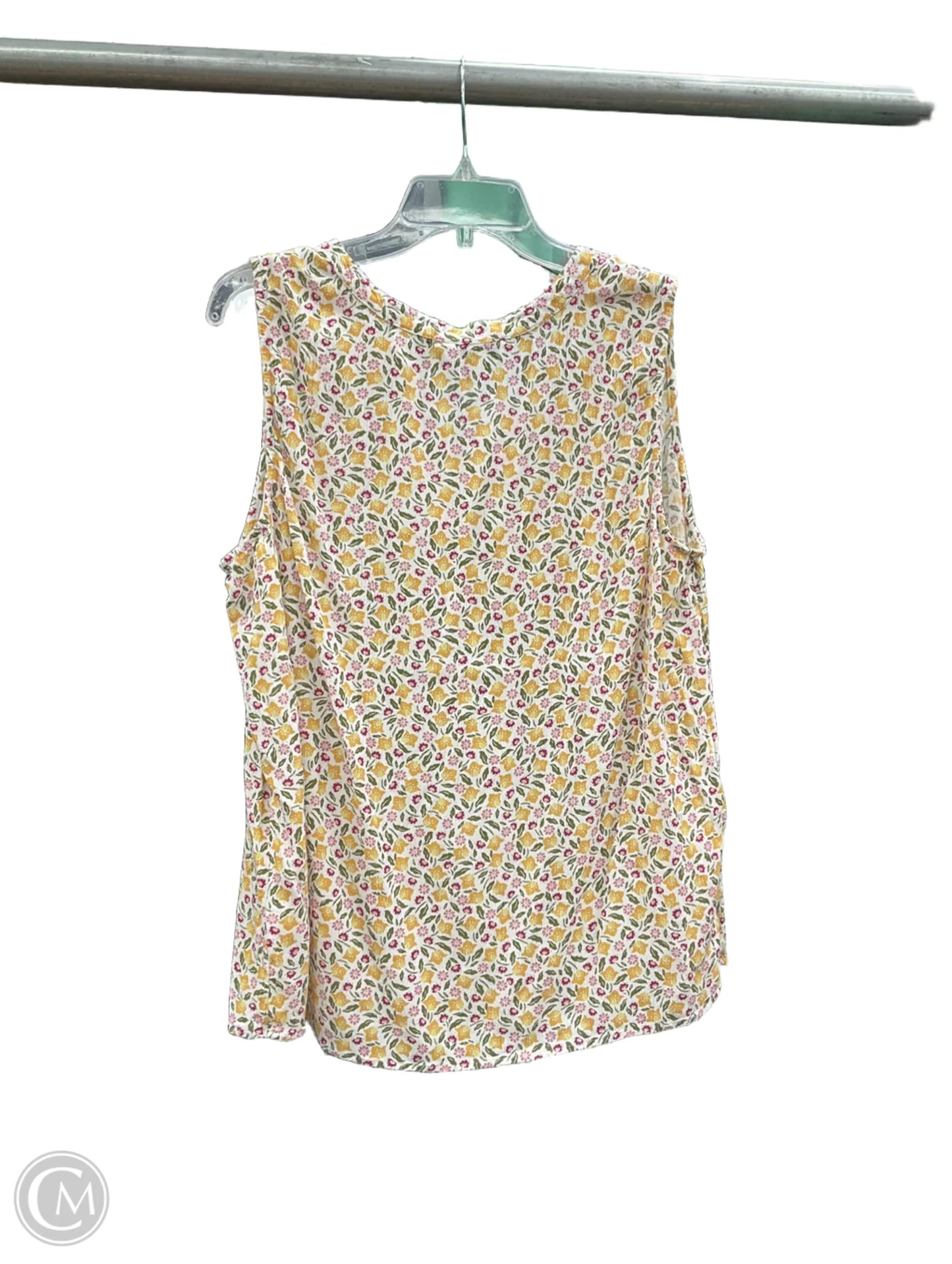 Top Sleeveless By Croft And Barrow In Floral Print, Size: L