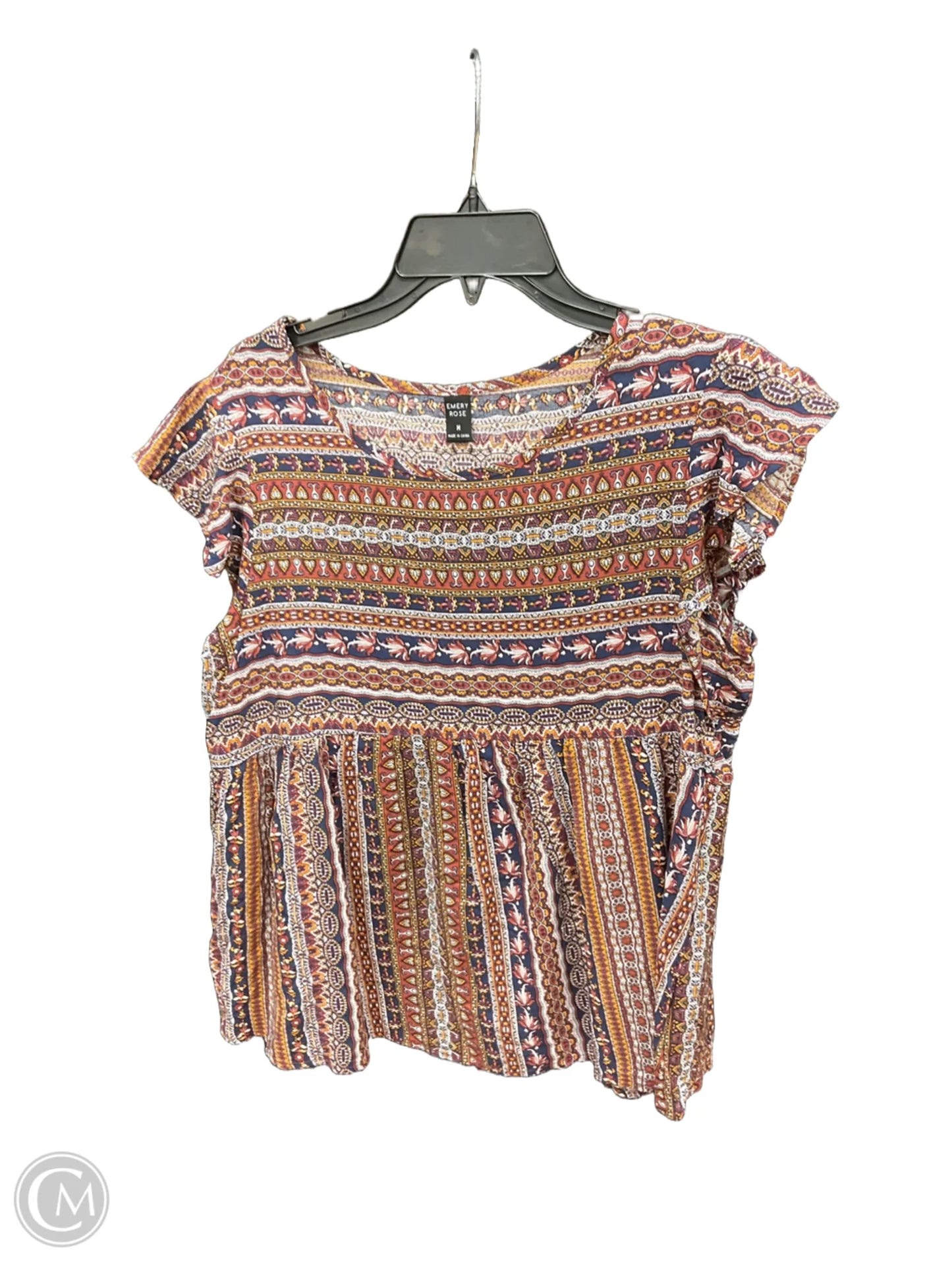 Top Short Sleeve By Cmf In Multi-colored, Size: M