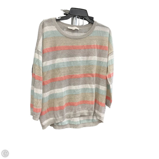 Top Long Sleeve By Loft In Striped Pattern, Size: L