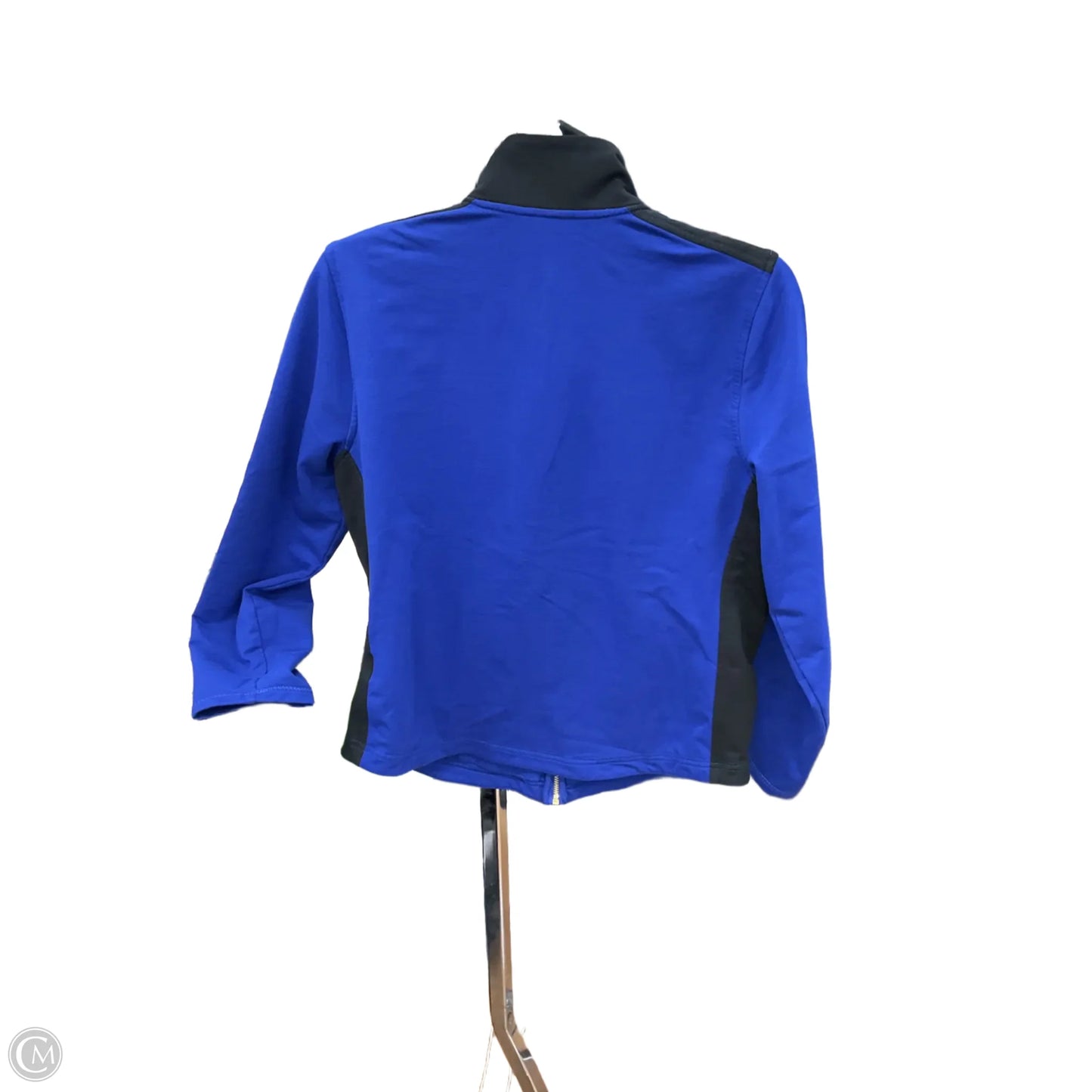 Athletic Jacket By Lauren By Ralph Lauren In Black & Blue, Size: Xl