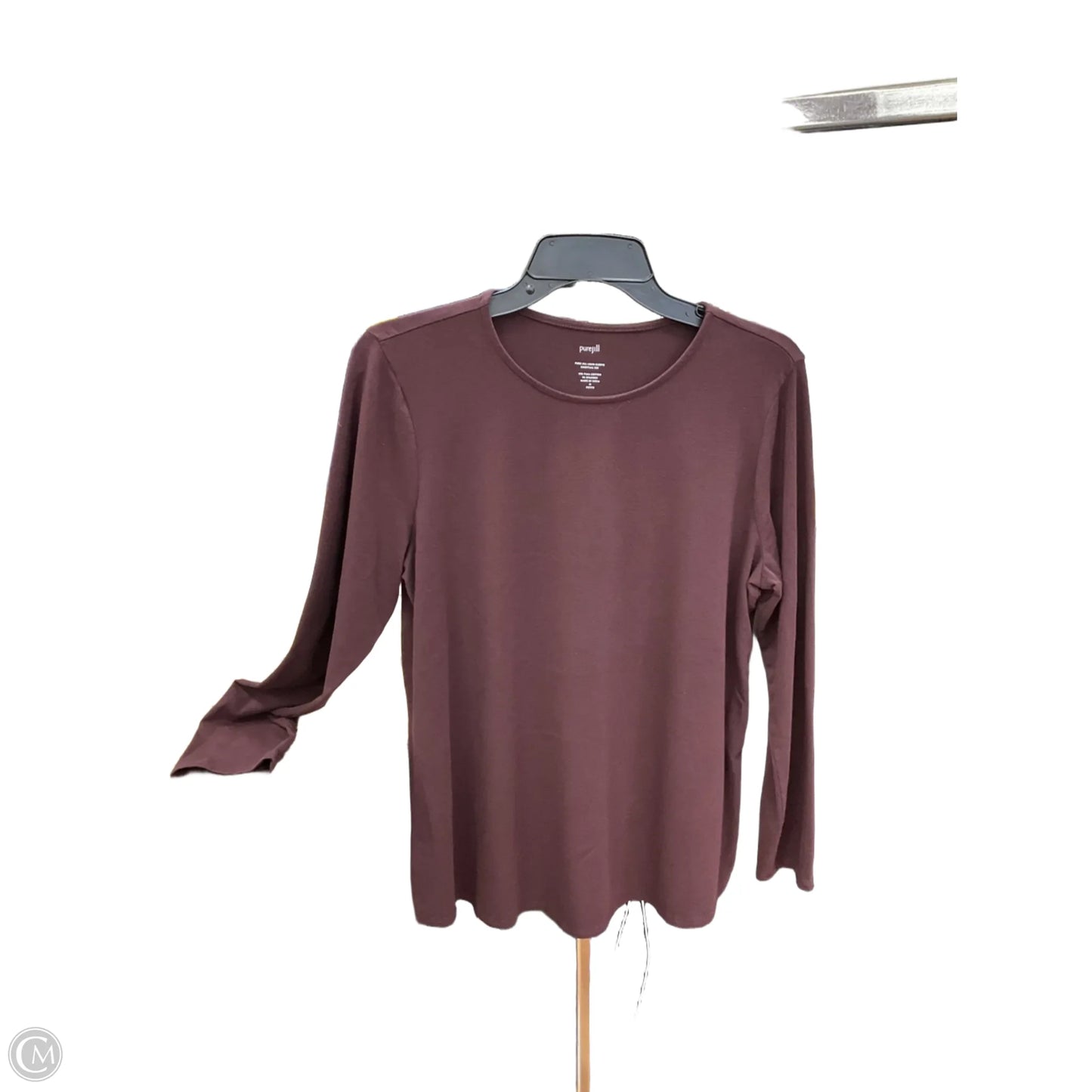 Top Long Sleeve Basic By Pure Jill In Maroon, Size: Mp