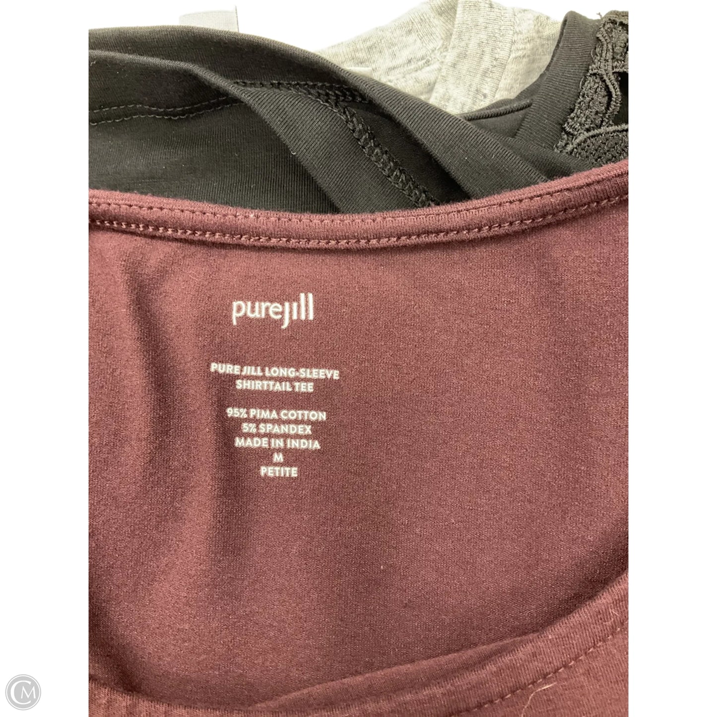 Top Long Sleeve Basic By Pure Jill In Maroon, Size: Mp