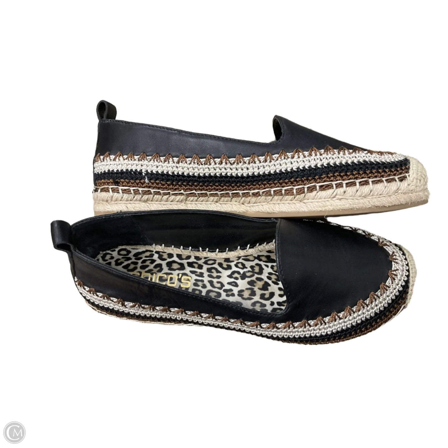 Shoes Flats By Chicos In Black & Cream, Size: 6.5