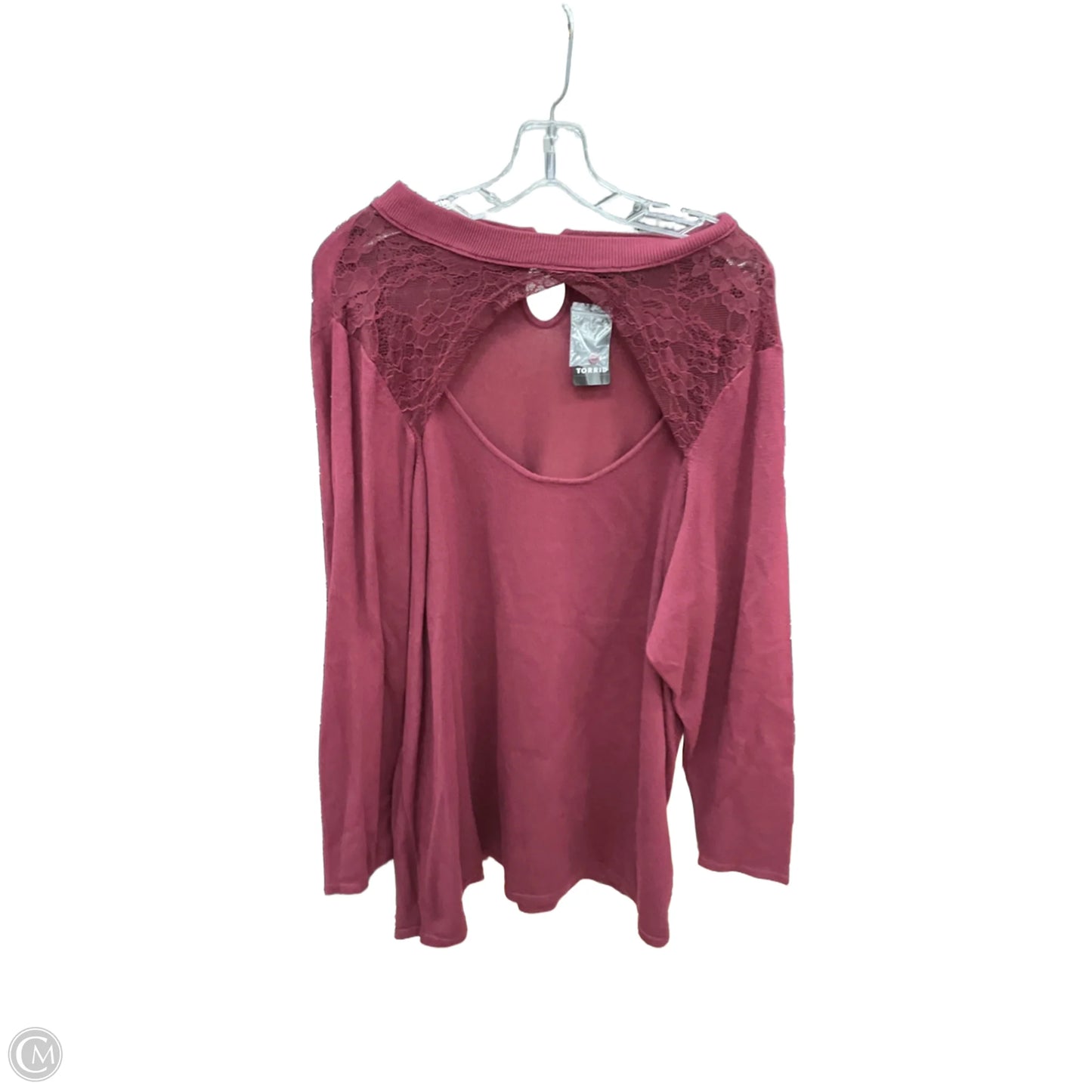 Top Long Sleeve By Torrid In Maroon, Size: 4x